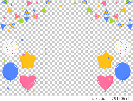 Garland, balloons and confetti decoration frame Garland, balloons and confetti decoration frame 129120656