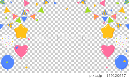 Garland, balloons and confetti decoration frame Garland, balloons and confetti decoration frame 129120657
