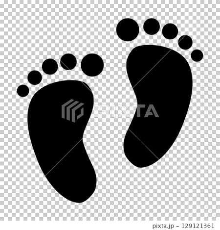 可愛的腳印插圖 129121361
