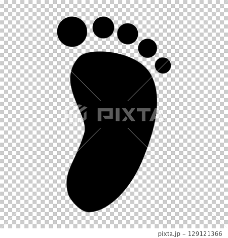 人の片足の足跡 129121366
