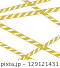 Set warning cross ribbon, border under construction, restricted barricade 129121431