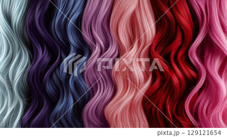 Toned different shades of hair strands background. Toned different shades of hair strands background. 129121654