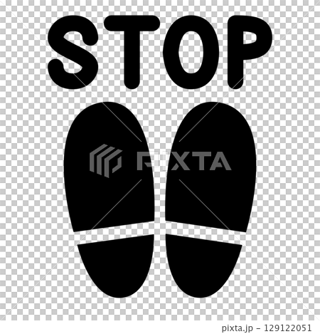 敦促人們停下來的腳印插圖 敦促人們停下來的腳印插圖 129122051