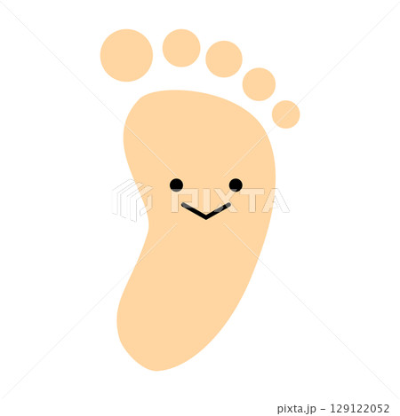 かわいい裸足のキャラクター 129122052