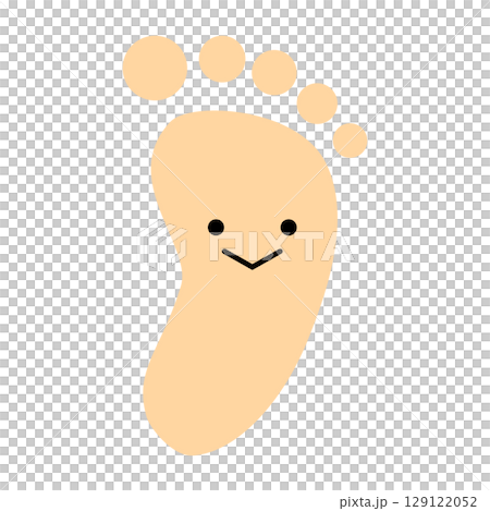 かわいい裸足のキャラクター 129122052
