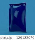 Glossy Blue Snack Pouch Isolated on Solid Background 129122070