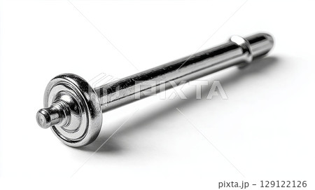 Close-up of a Shiny Metal Dumbbell on White Background Close-up of a Shiny Metal Dumbbell on White Background 129122126