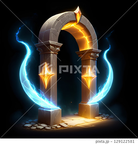 Step into a world of magic with this stunning portal design, perfect for fantasy games and captivating digital art projects, offering endless possibilities 129122581