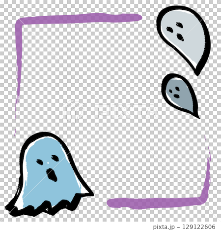 手繪鬼框插圖 129122606