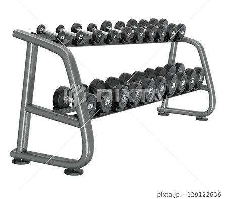 Gym Dumbbell rack, a stand for weightlifting gym equipment 129122636