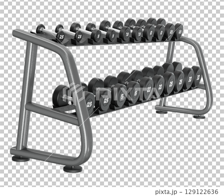 Gym Dumbbell rack, a stand for weightlifting gym equipment 129122636