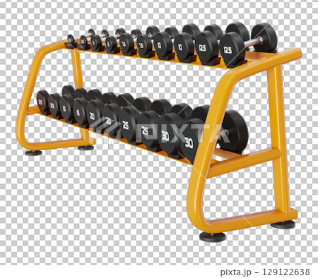 Gym Dumbbell rack, a stand for weightlifting gym equipment 129122638