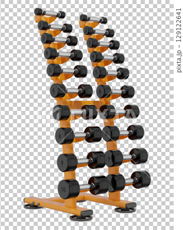 Gym Dumbbell rack, a stand for weightlifting gym equipment 129122641