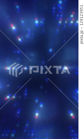 Glowing digital blue matrix with scattered red and white highlights, resembling a cybernetic display or scanner 129123951