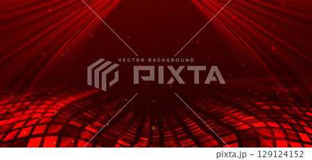 Luxury red background with curved lines elegan with square pattern decort. Template award concept. 129124152