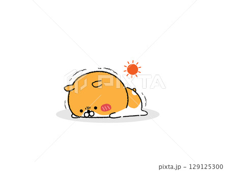 暑さにやられるゆる可愛いハムスター 暑さにやられるゆる可愛いハムスター 129125300