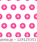 Swirl candy seamless pattern for Easter. Hand drawn cute striped swirl candy isolated on white background. Doodle, festive swirl candy design for Valentine and sweets. Wavy, twirl caramel background 129125351