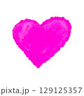 Romantic pink watercolor heart in aquarelle technique. Hand drawn watercolor heart for valentine and wedding decor. Isolated watercolor heart representing love and romance on white background. 129125357