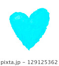 Elegant watercolor blue heart illustration in aquarelle style. Hand drawn watercolor heart isolated on white background. Romantic watercolor heart for Valentines day, love and wedding decorations. 129125362