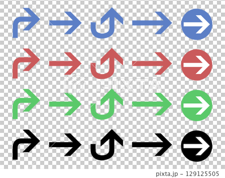 Simple arrow icon set 129125505