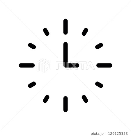 Abstract Clock Face with Radiating Dash Hour Markers 129125538