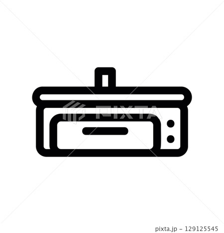 Outline Icon of a Dough Proofing Box with a Top Handle 129125545