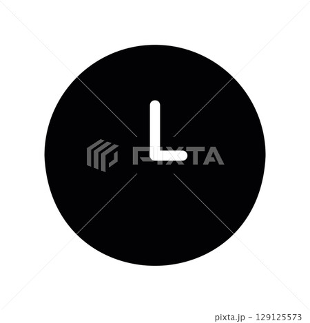 Minimalist Circular Clock Face Solid Glyph Icon Minimalist Circular Clock Face Solid Glyph Icon 129125573