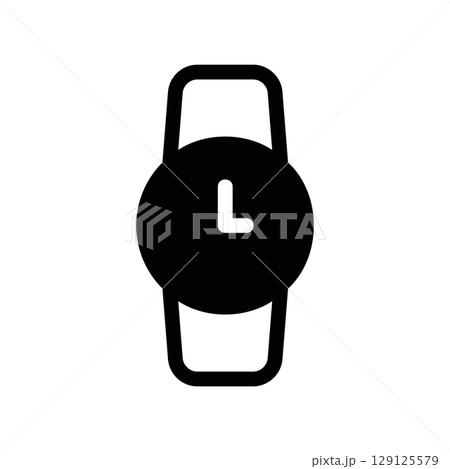 Elegant Wristwatch with a Slender Strap Glyph Icon 129125579