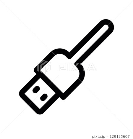Minimalist Line Art of a USB Type A Male Connector 129125607