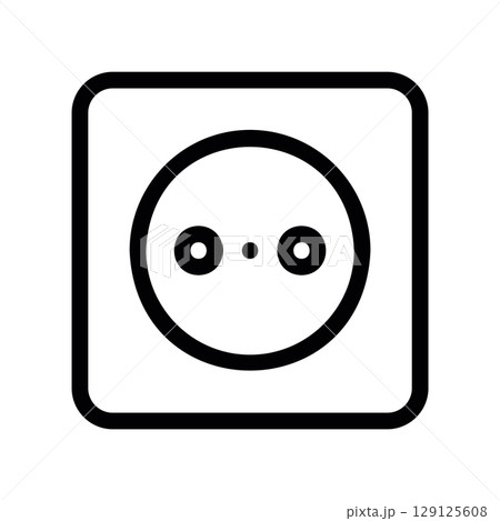 European Wall Power Outlet with Two Pins Line Art Icon European Wall Power Outlet with Two Pins Line Art Icon 129125608