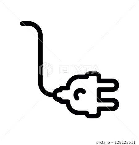 Simple Two Prong Electrical Plug with a Flexible Cord Simple Two Prong Electrical Plug with a Flexible Cord 129125611