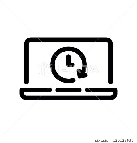 Laptop Screen Showing Recent Activity or History Icon 129125630