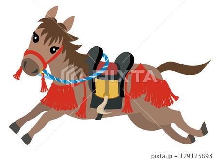 年賀状素材イラスト 午年 馬 年賀状素材イラスト 午年 馬 129125893
