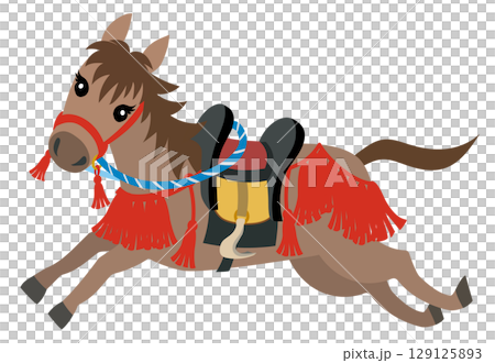 年賀状素材イラスト 午年 馬 年賀状素材イラスト 午年 馬 129125893