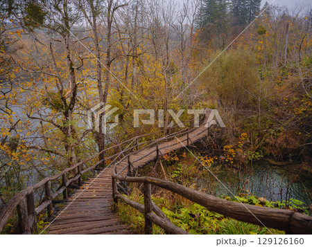 Plitvice Lakes in Croatia during autumn 129126160