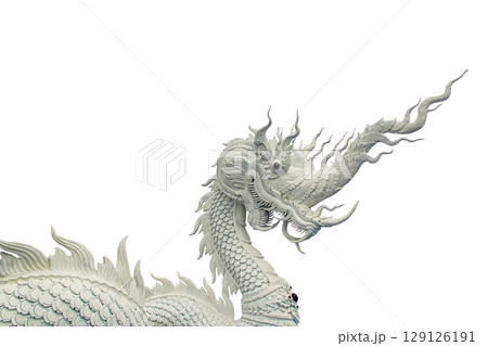 king naga thai dragon statue in thai temple 129126191