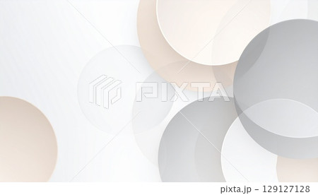 ニュートラルカラーの丸い形のミニマリスト背景 129127128