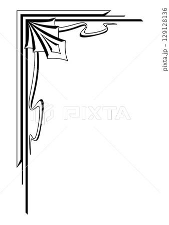 Corner in art nouveau style. Decorative geometric element. 129128136