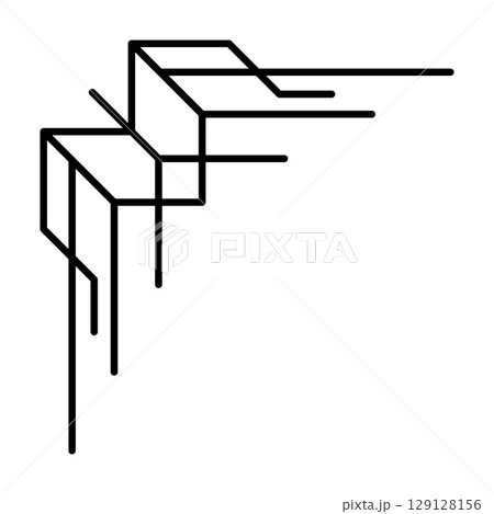 Line geometric corner. Modern decorative linear element. 129128156