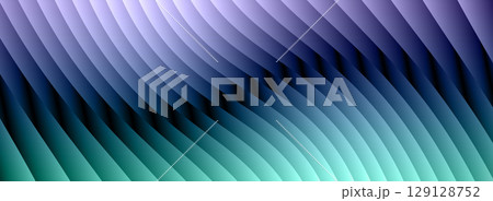teal and purple ribbed glass gradient abstract background with smooth glossy wave texture and minimal modern flowing stripe pattern for creative digital wallpaper design 129128752