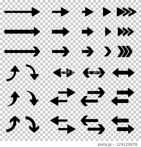 Illustration material: Vector simple arrow set 129128876