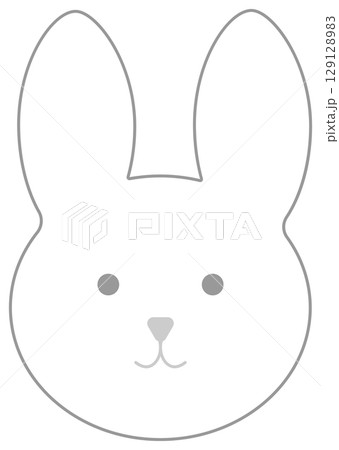 シンプル白うさぎ1点 129128983