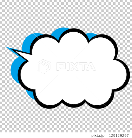シンプルな吹き出しのイラスト　もこもこ 129129297
