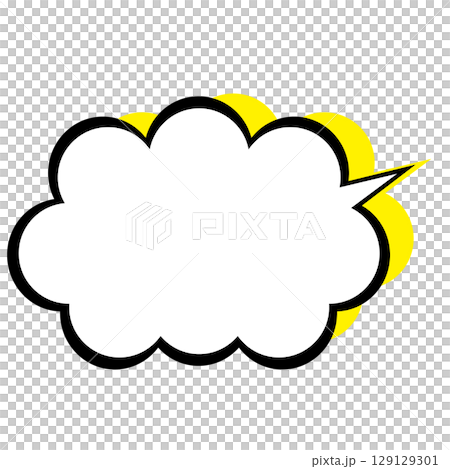 シンプルな吹き出しのイラスト もこもこ シンプルな吹き出しのイラスト もこもこ 129129301
