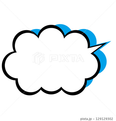 シンプルな吹き出しのイラスト　もこもこ 129129302