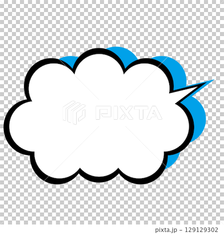 シンプルな吹き出しのイラスト　もこもこ 129129302