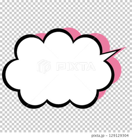 シンプルな吹き出しのイラスト もこもこ シンプルな吹き出しのイラスト もこもこ 129129304