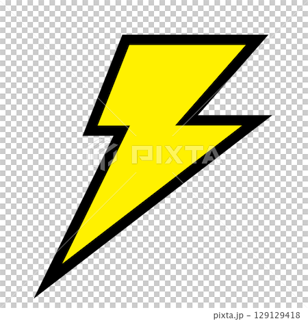 Lightning bolt simple flat illustration white background Lightning bolt simple flat illustration white background 129129418