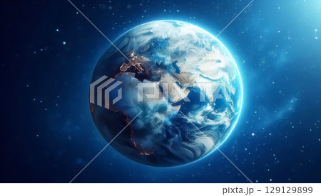 Earth globe isolated in blue background 129129899