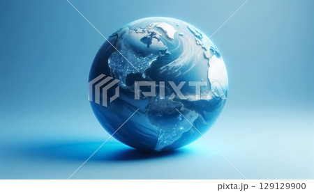 Earth globe isolated in blue background 129129900